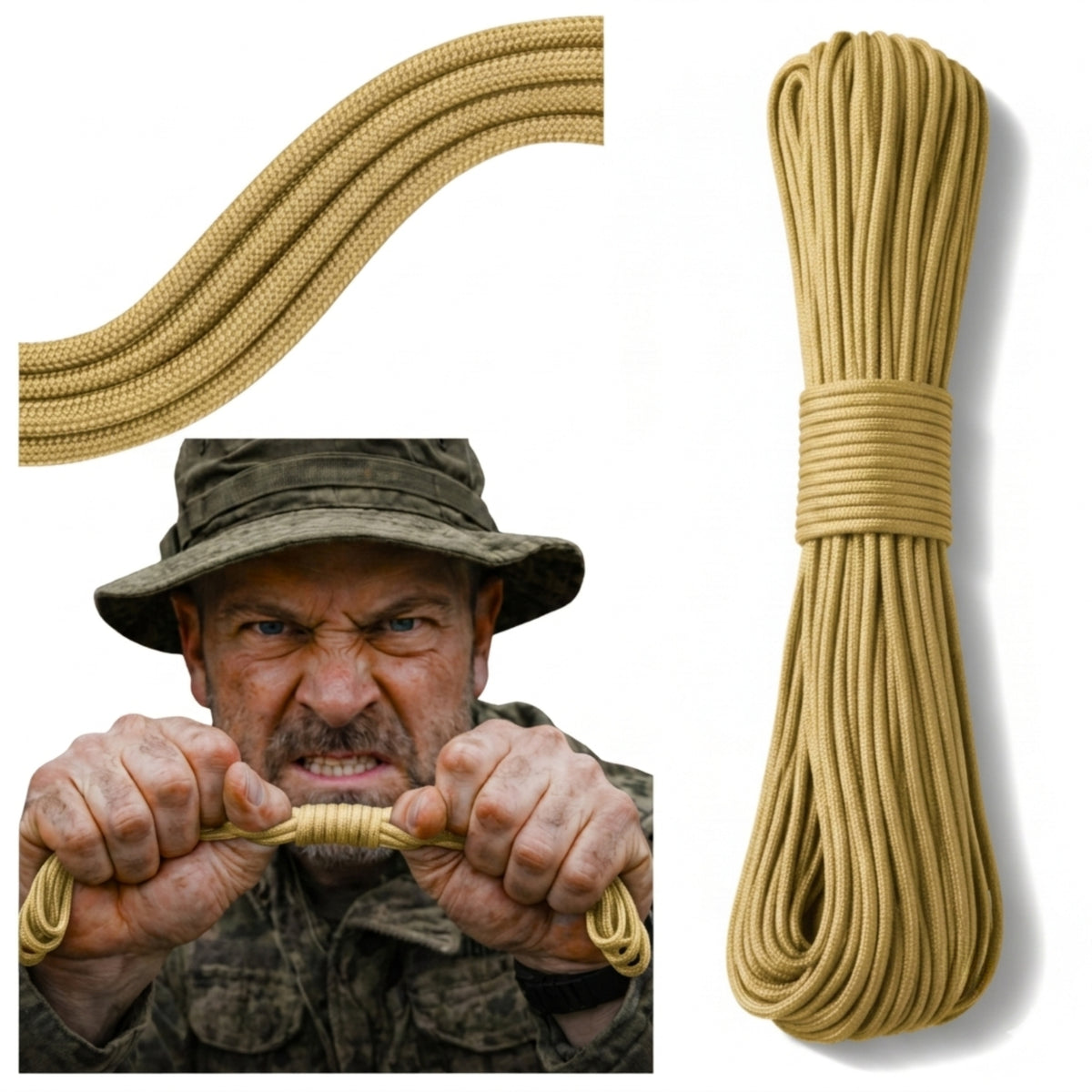 PARACORD 550 SURVIVAL ROPE STRING 30m 7 CORES 4mm DURABLE + FREEBIE