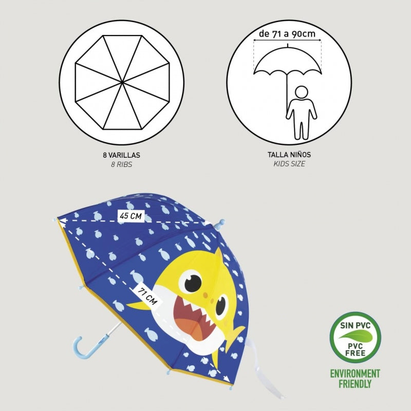 Regenschirm Baby Shark, blau 