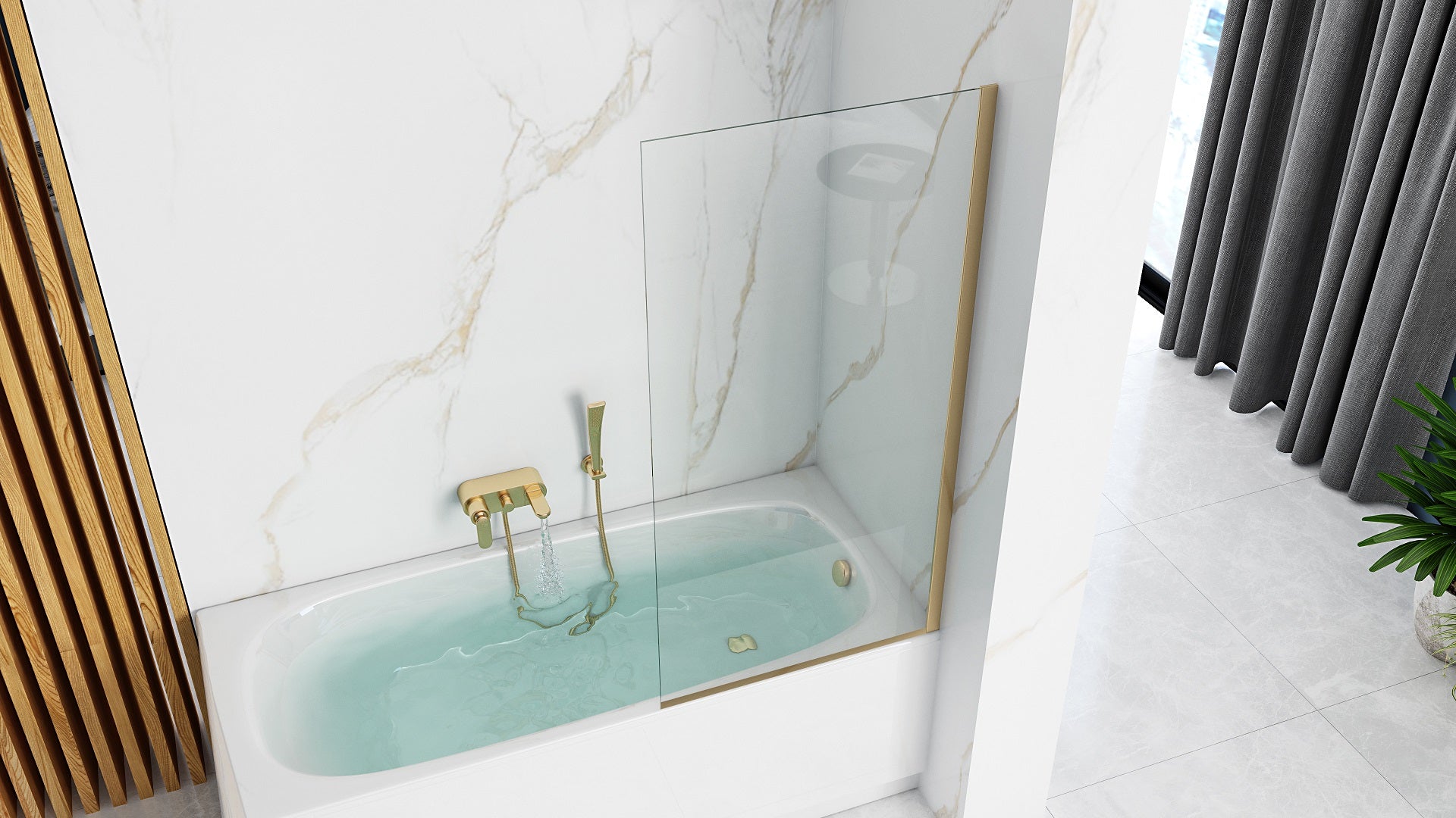 Badezimmerwand REA Elegant Fix 70cm, hellgold 