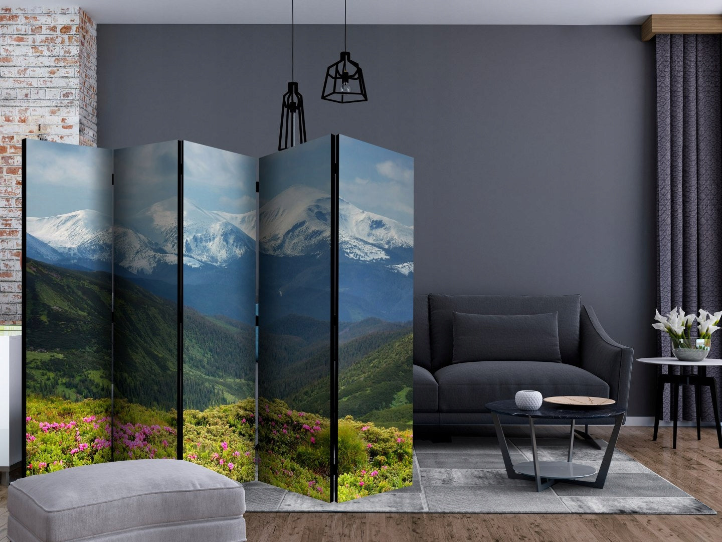 Partition Frühlingsgebirgslandschaft 