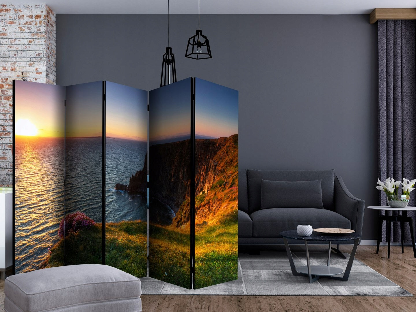 Trennwand – Sonnenuntergang: Cliffs of Moher, Irland [Raumteiler] 