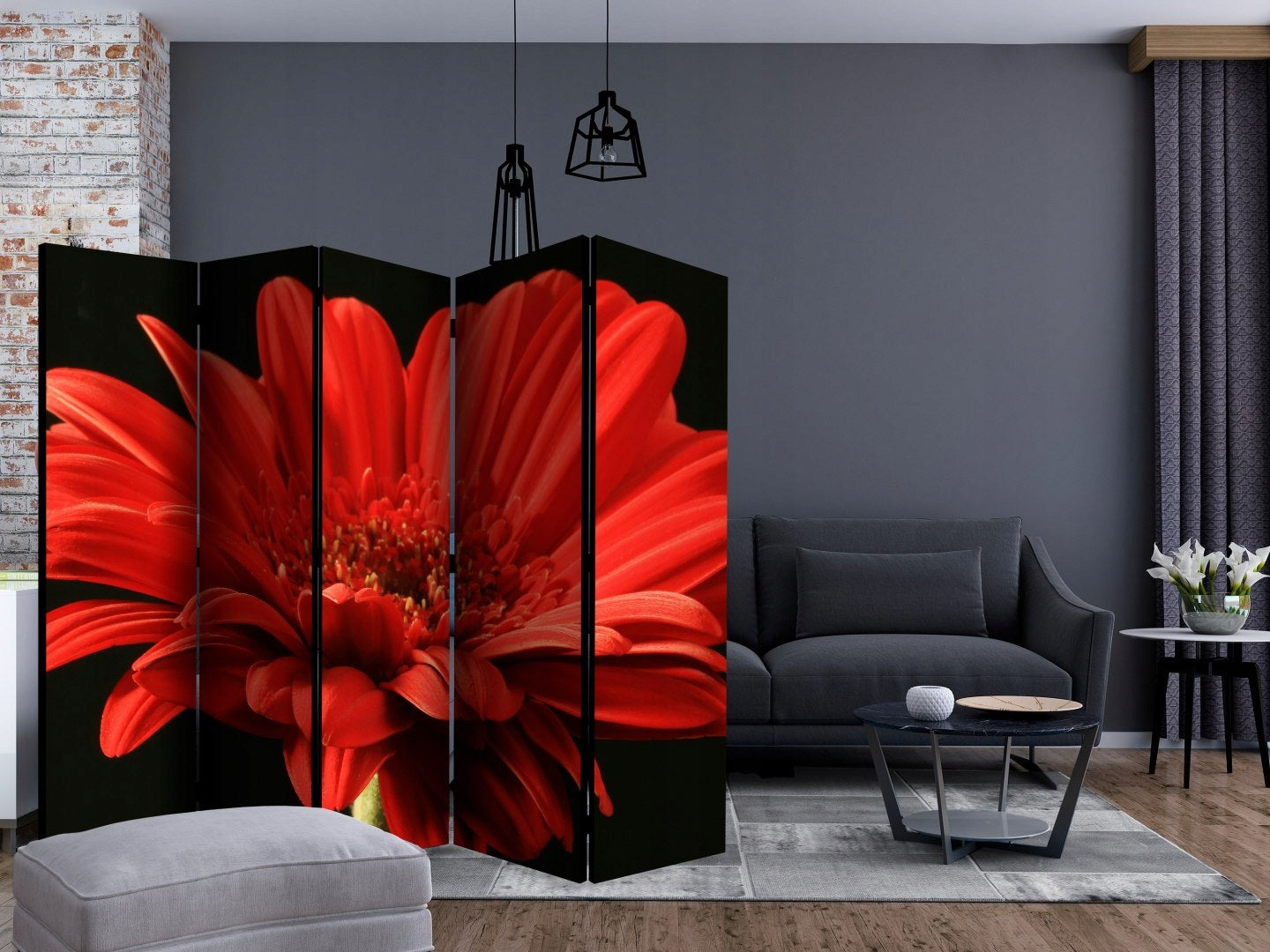 Partition Rote Gerbera-Blume 