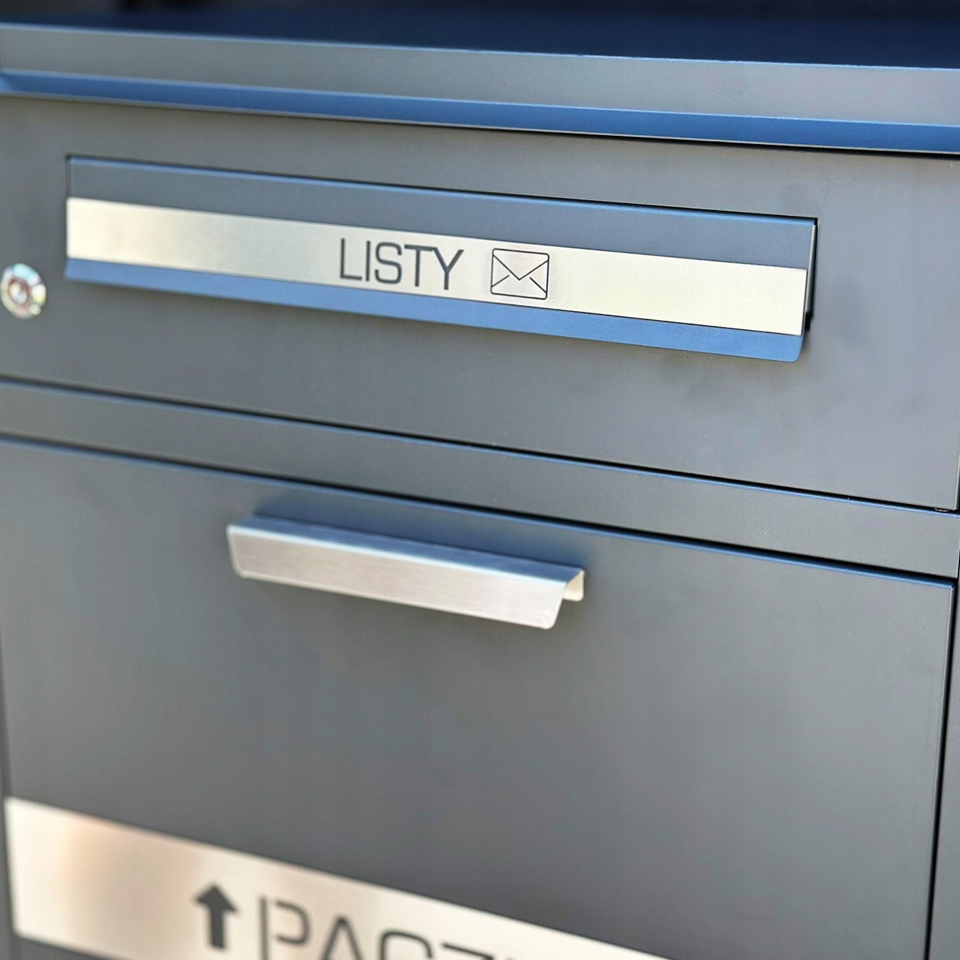 PARCEL BOX STANDING BOX FOR PARCELS MAILING LISTS Color gray