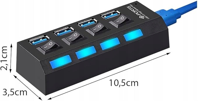PARENCE HUB USB 4 PORTS SUPERSPEED USB 3.0 LED INDICATOR Manufacturer code 5907190018172