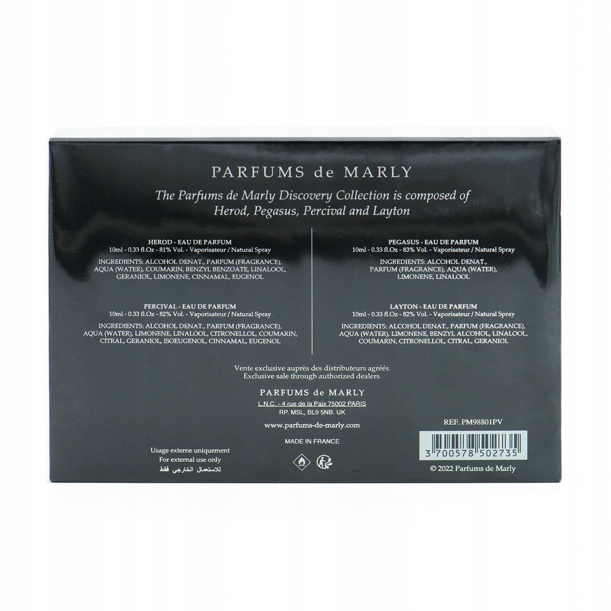 PARFUMS DE MARLY Masculine Discovery Set 4x10ml (Layton/Herod/Pegasus/Percival) Manufacturer code 3700578502735