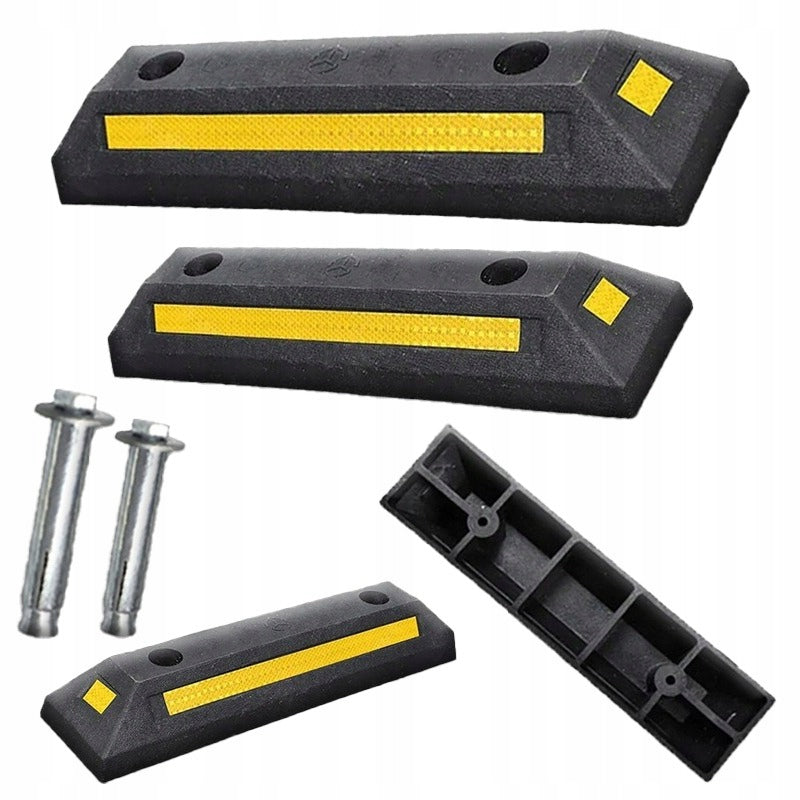 PARKING STOP GARAGE OVERRUN RUBBER FENDER SEPARATOR + SCREWS