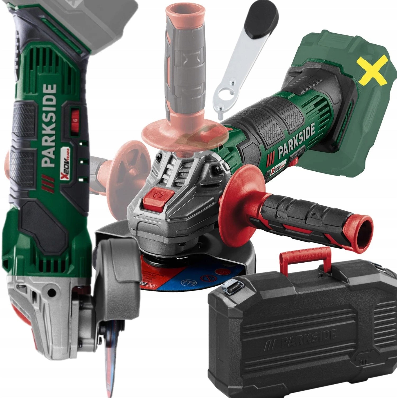 PARKSIDE CORDLESS ANGLE GRINDER 20V PWSA 20-Li + SUITCASE