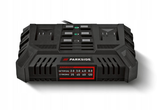 PARKSIDE Cordless dual charger 20 V, PDSLG 20 B1, 2x 4,5 A Manufacturer code PDSLG 20 A1