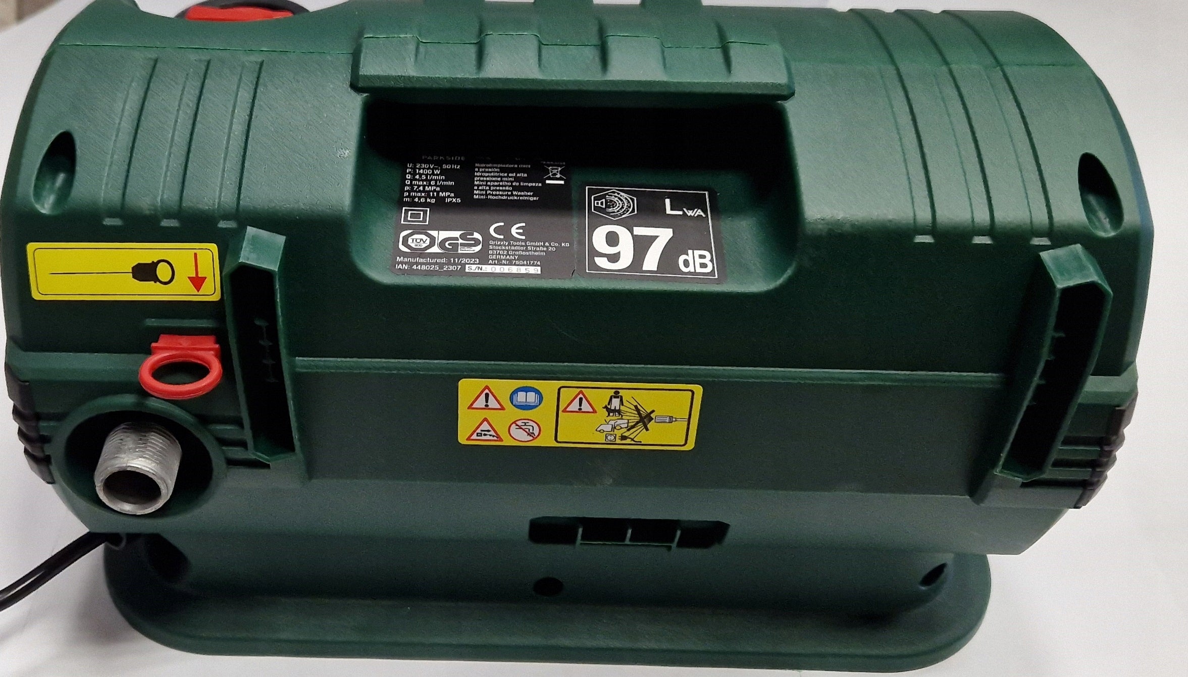 PARKSIDE MINI PRESSURE WASHER COMPACT SET PHDM 110 A1 MINI Manufacturer code 448025_2307