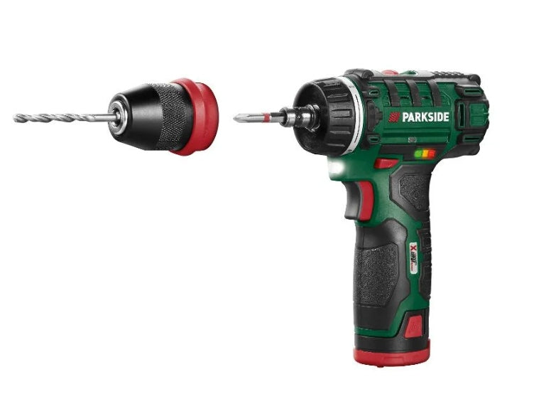 PARKSIDE PBSA 12 E4 12V Cordless LED Drill/Driver + SUITCASE Battery capacity 2 Ah