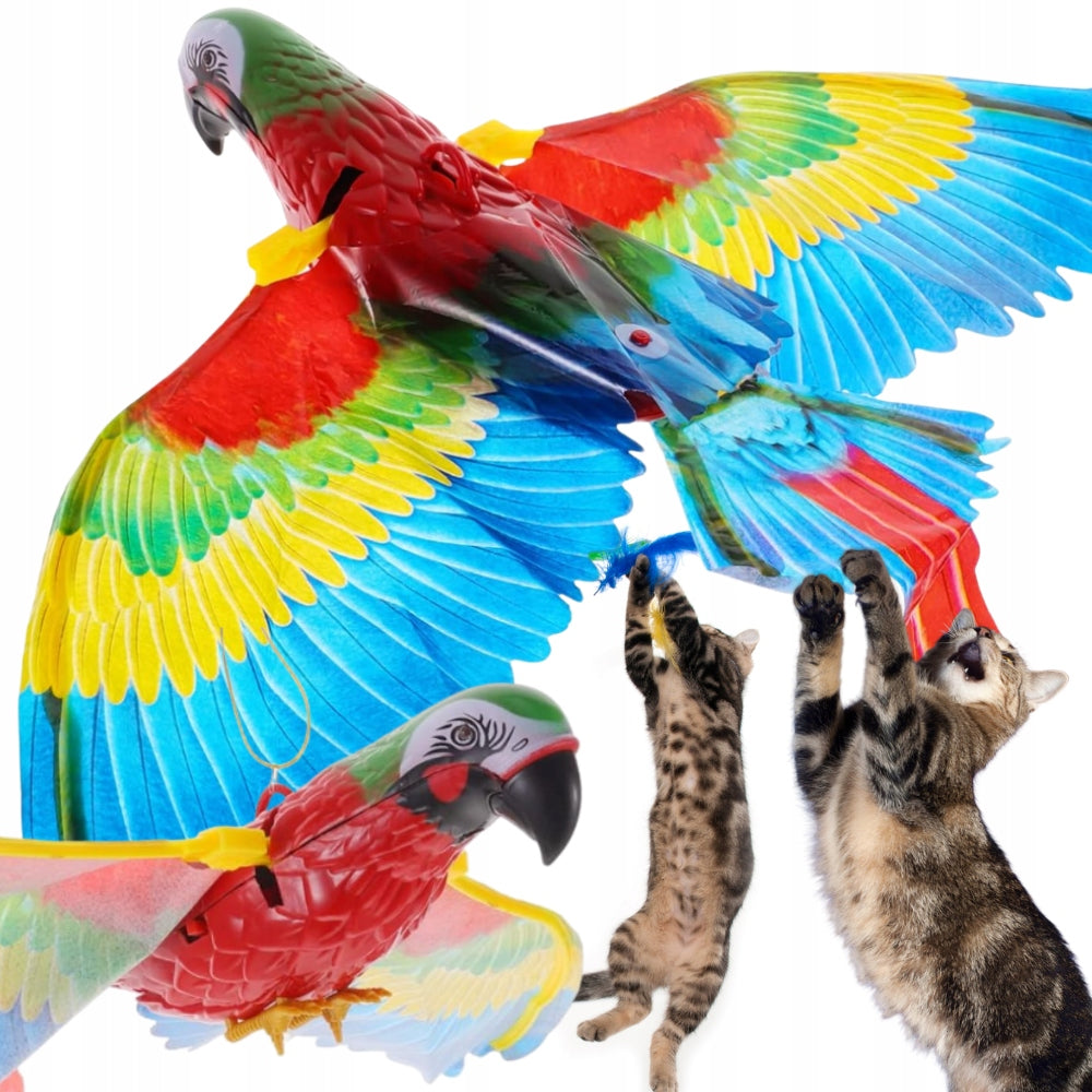 PARROT FLYING INTERACTIVE FOR CAT PLAYING MOVES WINGS BIRD LARGE
