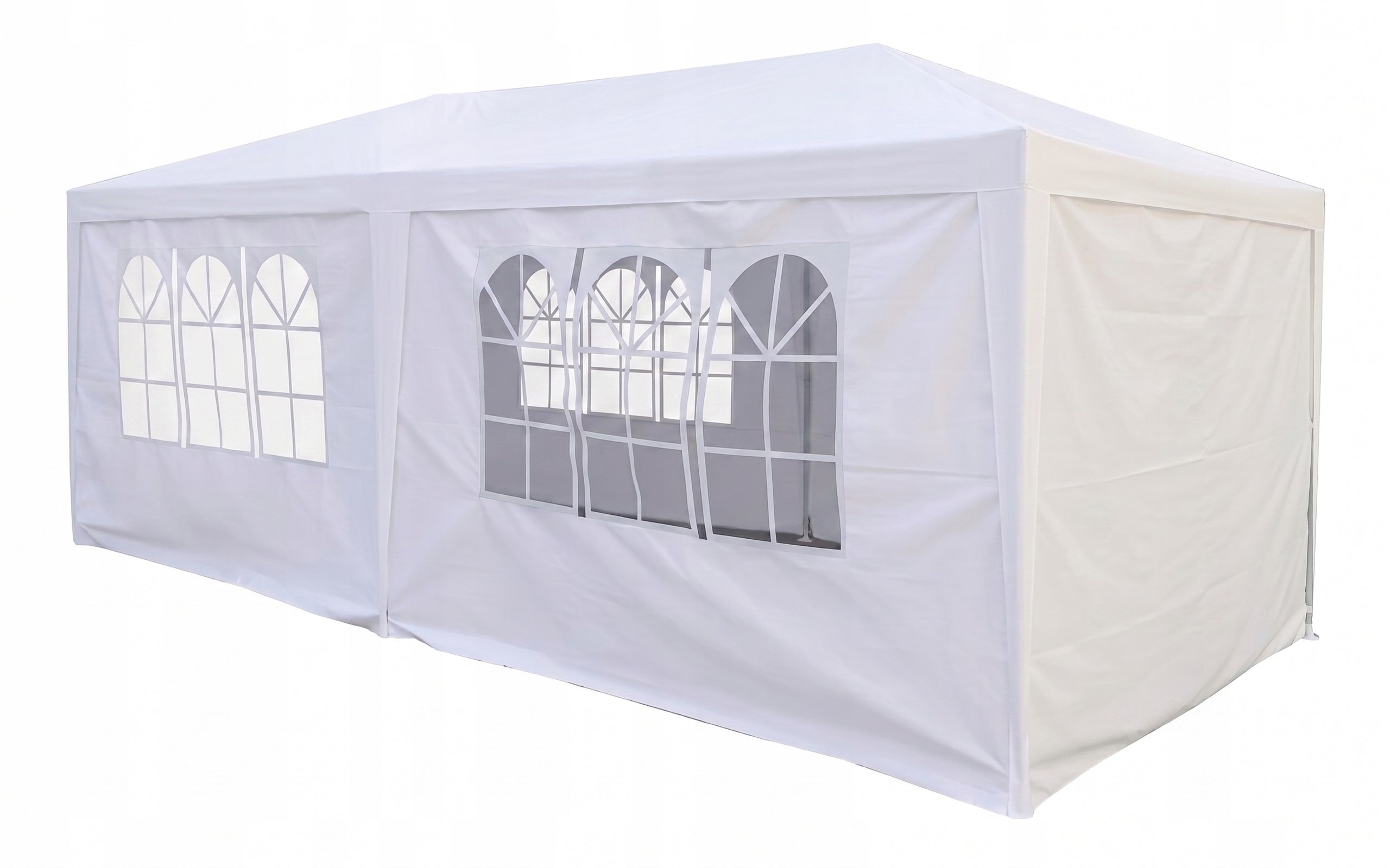 PARTY TENT GARDEN PAVILION 3x6m WATERPROOF WHITE 6 WALLS
