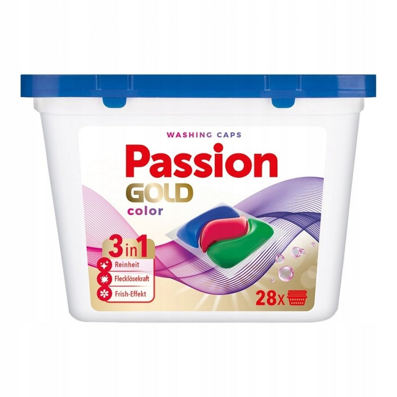 PASSION GOLD WASHING CAPSULES 28PCS 3IN1 COLOR