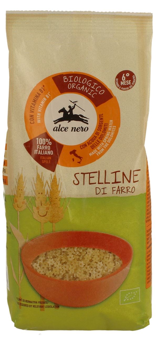 PASTA (FROM FLATBED) STARS WITH VITAMIN B1 FOR CHILDREN BIO 500 g ALCE NERO