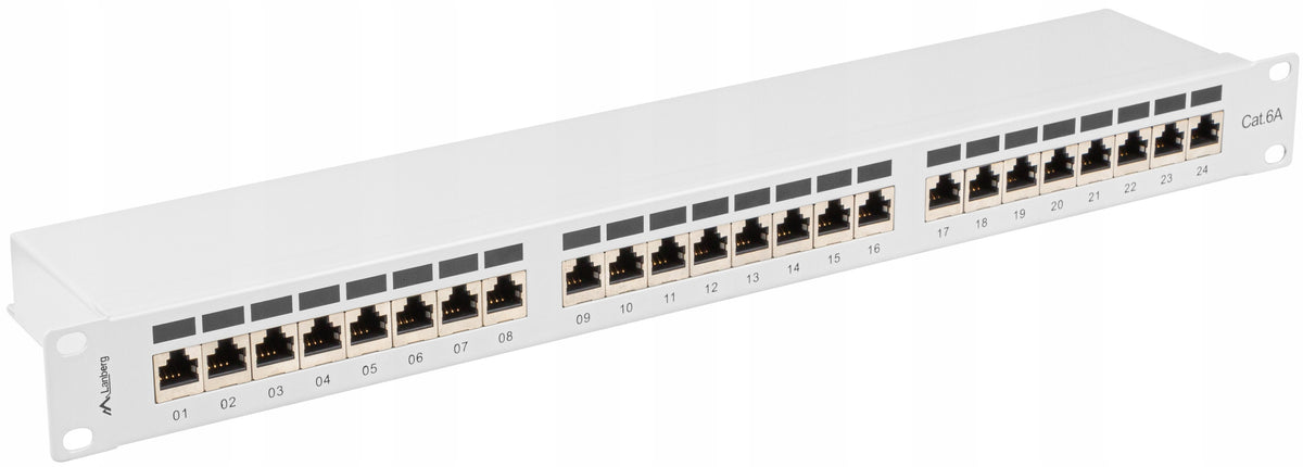 PATCH PANEL 24 PORT 1U 19" CAT.6A FTP SHIELDED GREY LANBERG Packaging status original