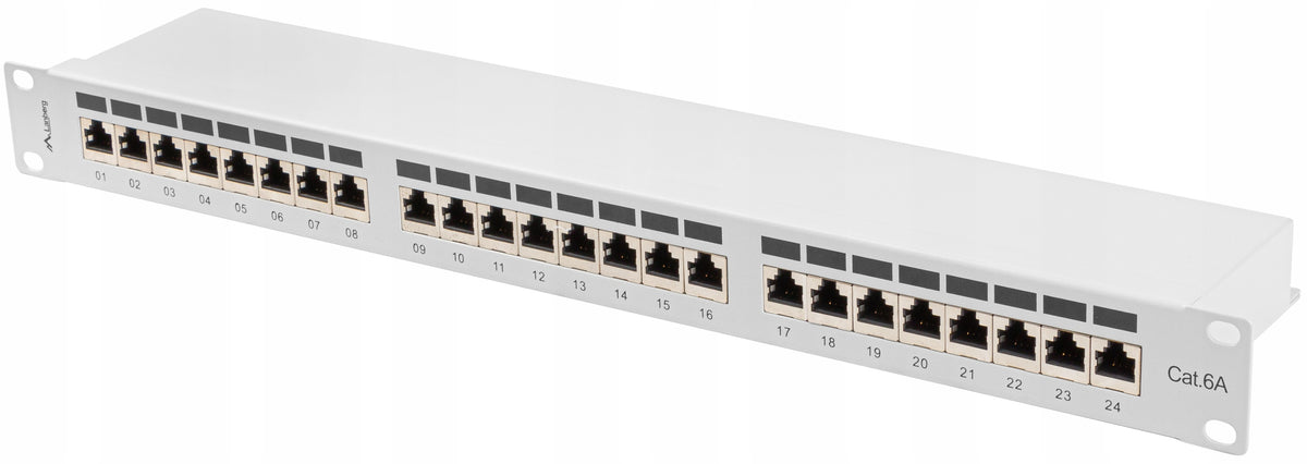 PATCH PANEL 24 PORT 1U 19" CAT.6A FTP SHIELDED GREY LANBERG