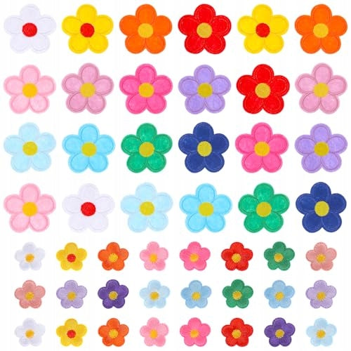 PATCHES FOR IRONING DAISIES FLOWER FABRIC FOR GIRLS 48 PCS. Brand no brand