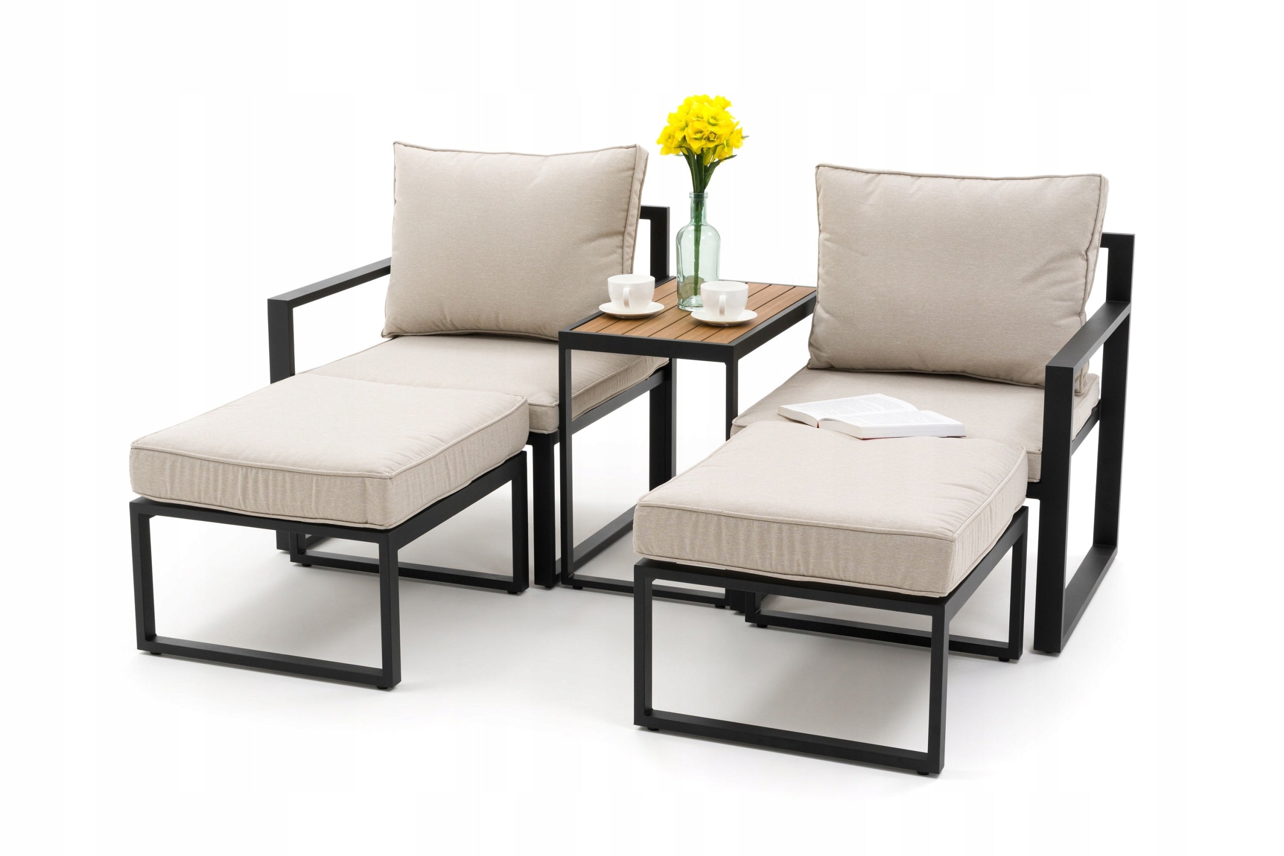 PATIO FURNITURE BALCONY MODERN ALUMINUM ATOLL 2 GRAPHITE BEIGE Manufacturer New Home