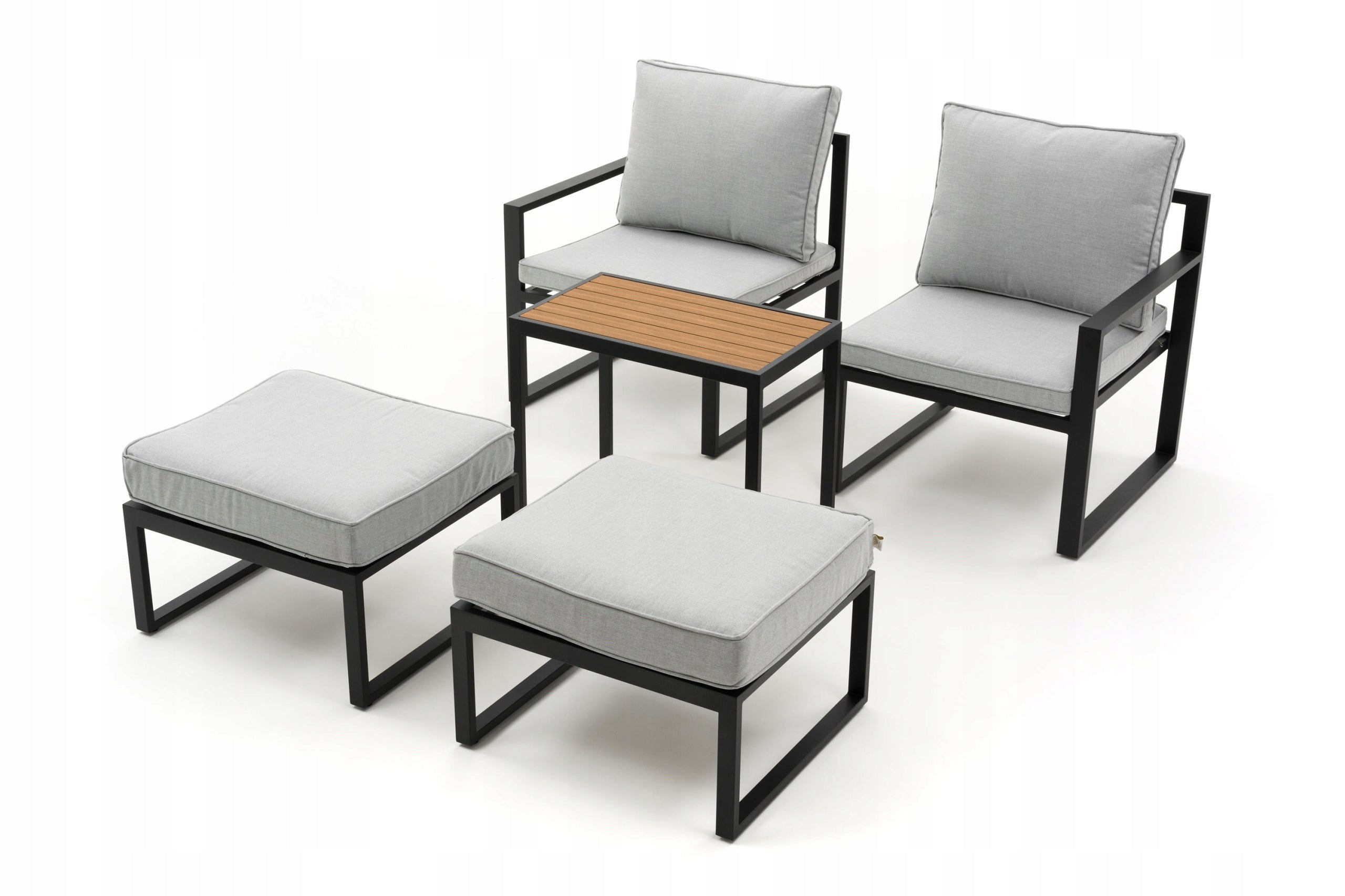 PATIO FURNITURE BALCONY MODERN ALUMINUM ATOLL 2 GRAPHITE GRAY Color gray
