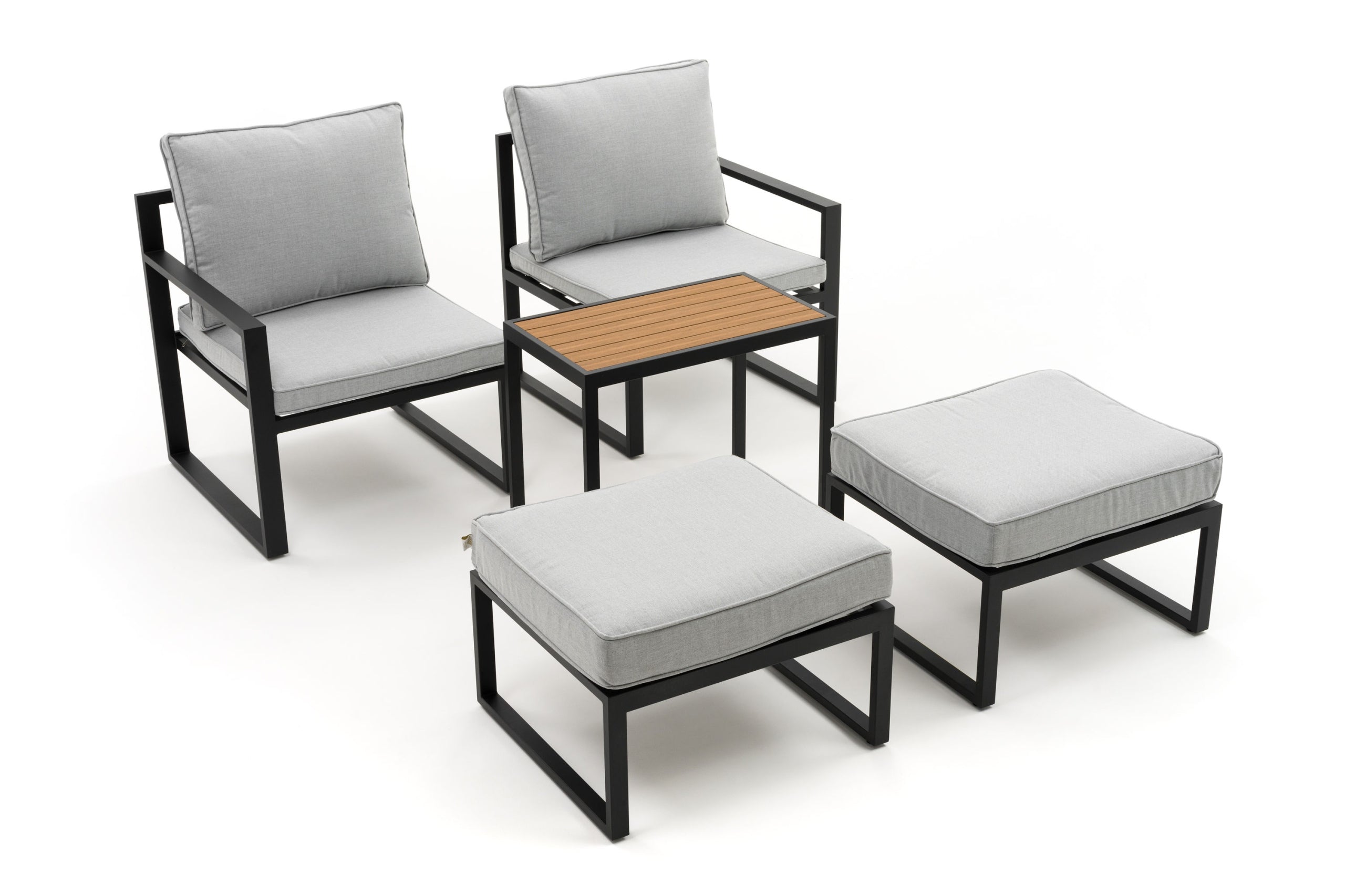 PATIO FURNITURE BALCONY MODERN ALUMINUM ATOLL 2 GRAPHITE GRAY Main material aluminum