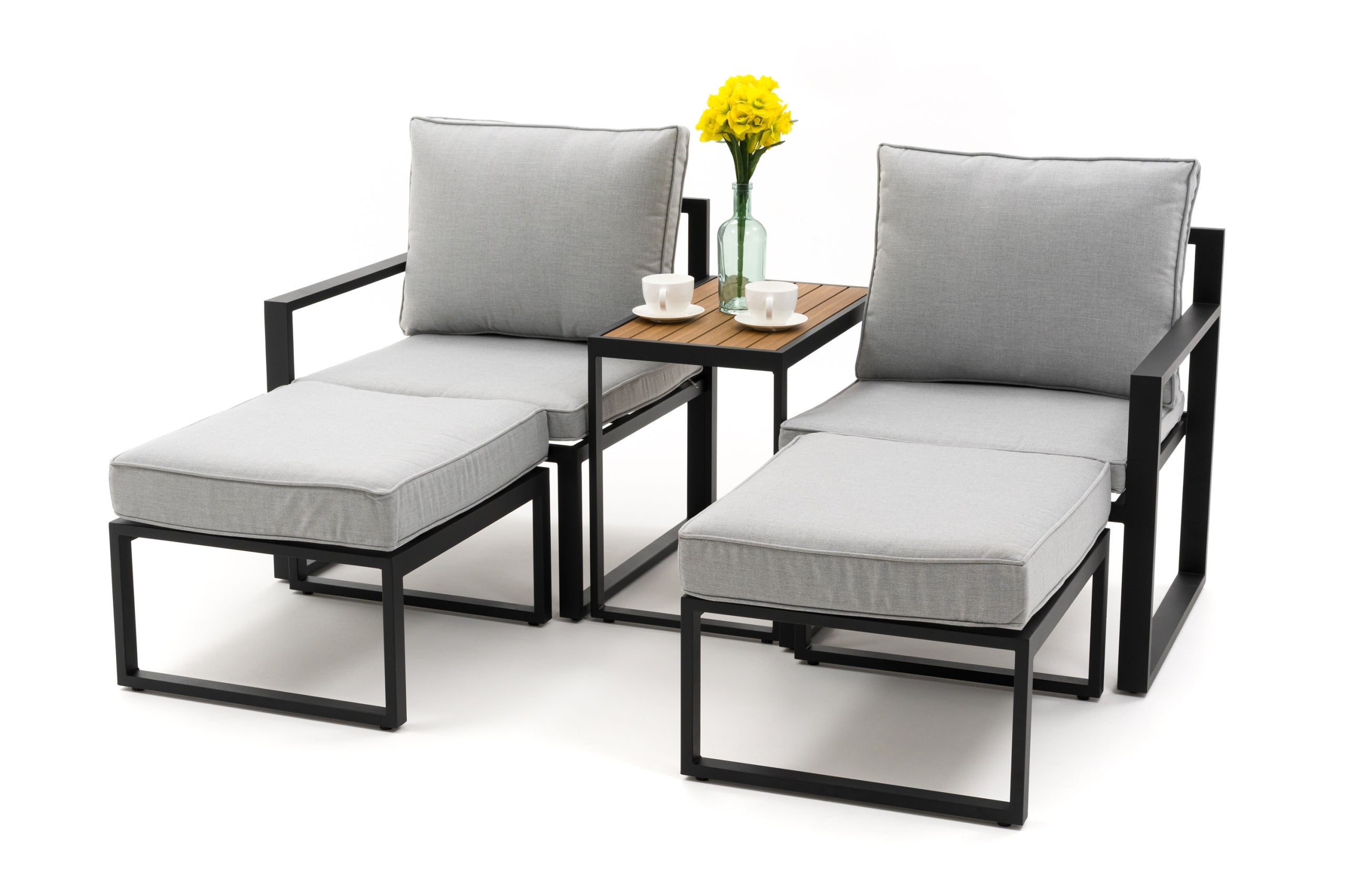 PATIO FURNITURE BALCONY MODERN ALUMINUM ATOLL 2 GRAPHITE GRAY Manufacturer New Home