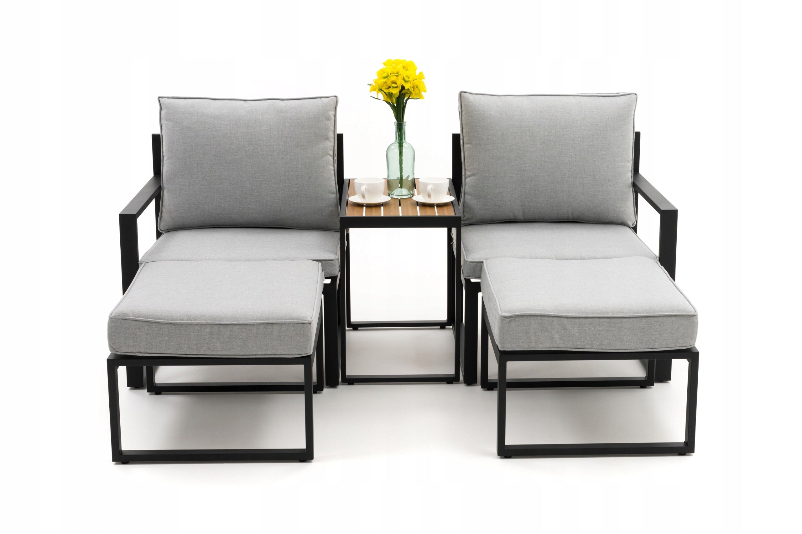 PATIO FURNITURE BALCONY MODERN ALUMINUM ATOLL 2 GRAPHITE GRAY Manufacturer code ZESTAW ATOL 2 - GRAFITOWO-SZARY