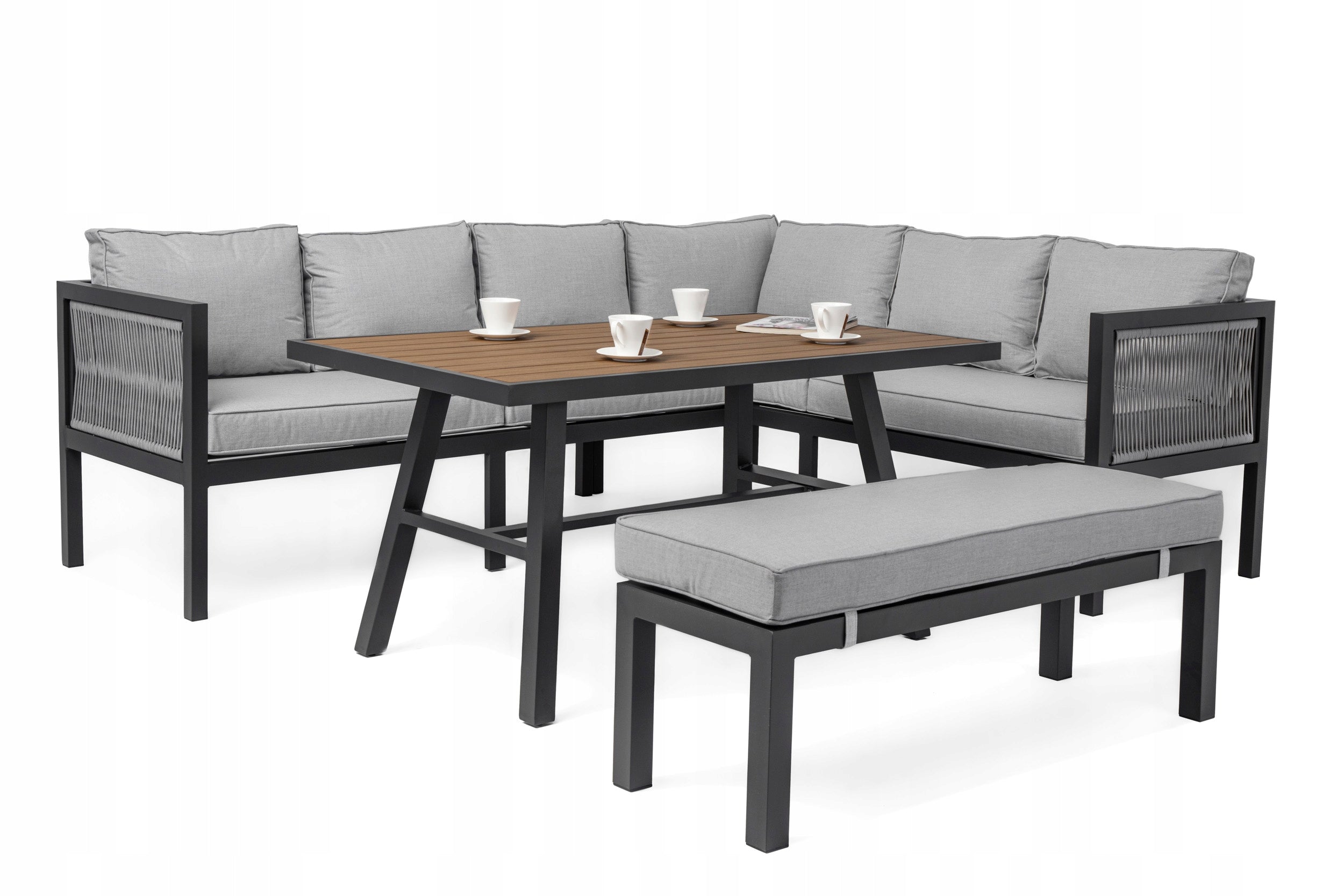 PATIO FURNITURE TERRACE ALUMINUM CORNER TABLE PORTOFINO LIGHT GRAY Manufacturer code PORTOFINO SZARE LEWE