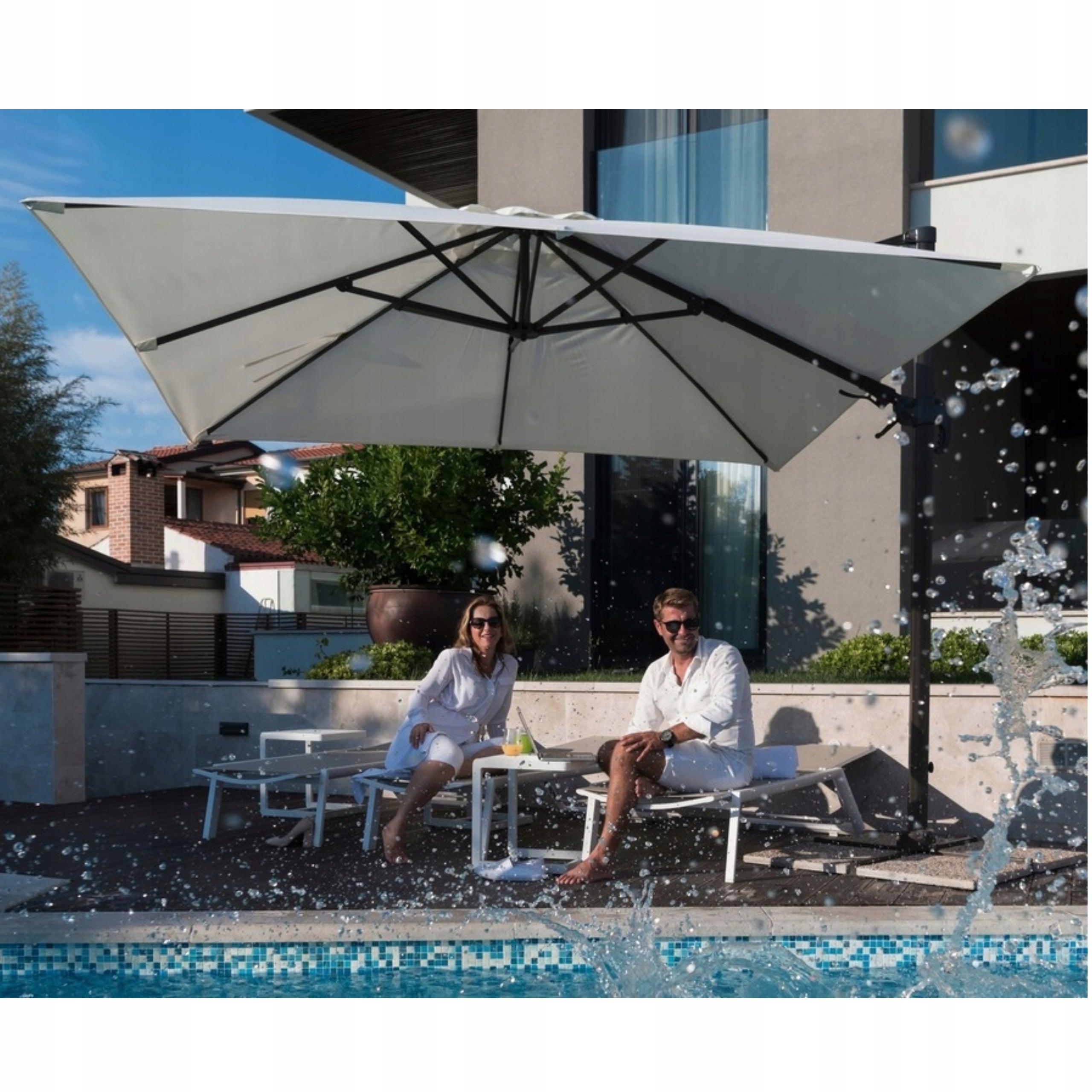 PATIO UMBRELLA 3X3M FOLDING LARGE GREY BOOM COVER Manufacturer code GAO5392
