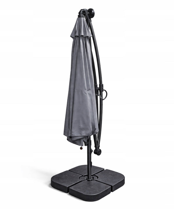 PATIO UMBRELLA WITH LED LIGHTS FOLDING WITH COVER Color gray