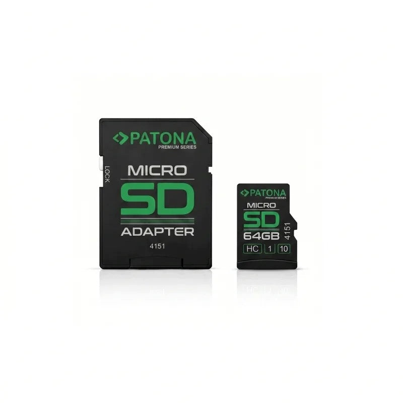 PATONA Premium Micro SD 64 GB Class 10 U1 Memory Card with SD Adapter Packaging status original