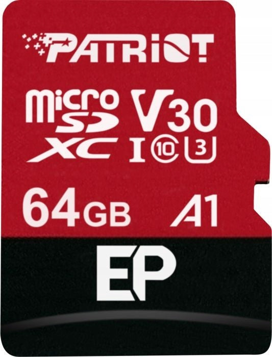 PATRIOT 64GB Micro SDXC Card, Class 10, UHS-I U3, A1, V30