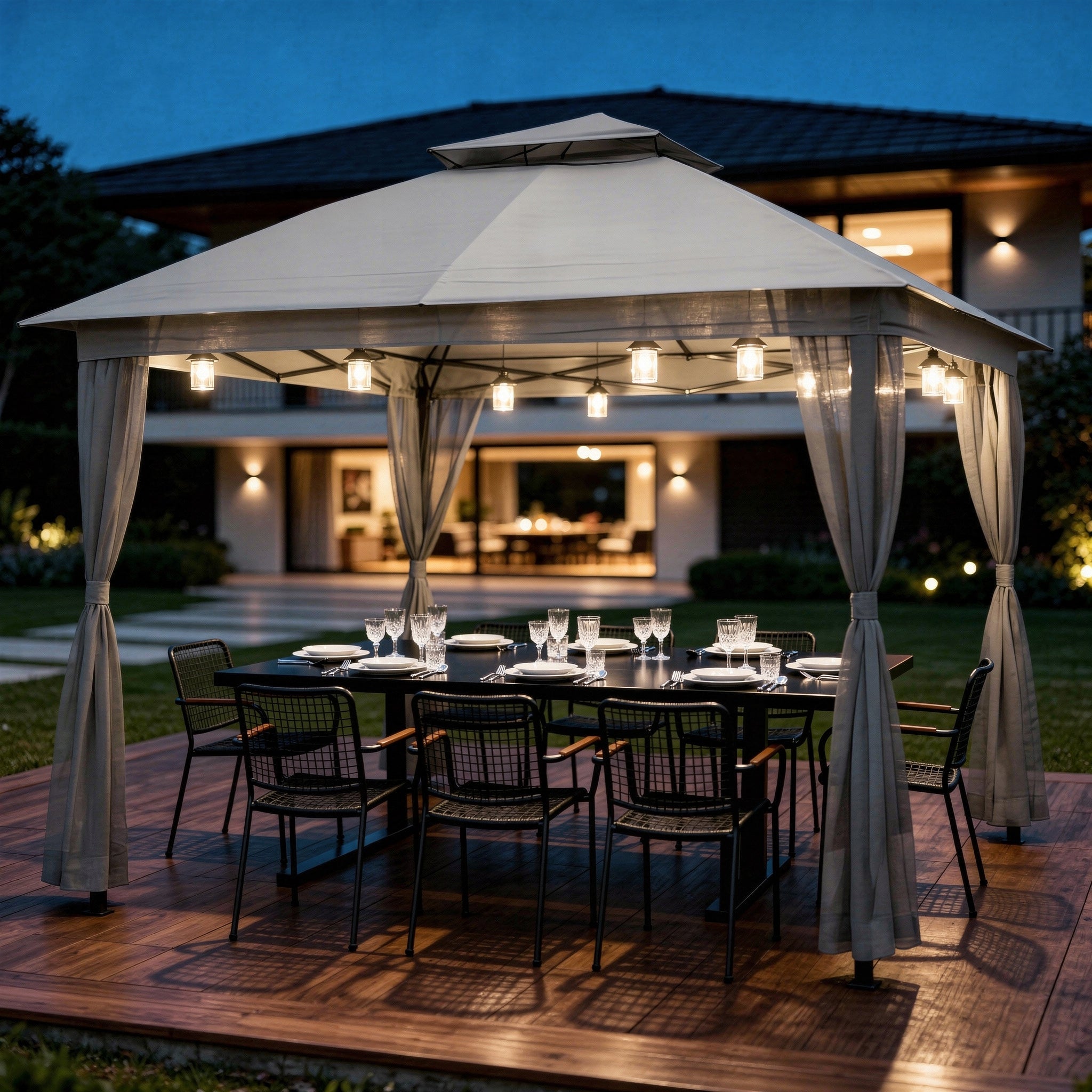 PAVILION CAMPING TENT GARDEN Folding MOSQUITO NET gazebo 3m x 3m Width 3 m