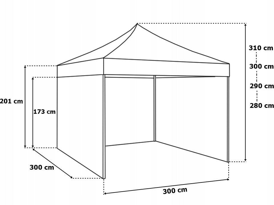 PAVILION COMMERCIAL GARDEN TENT 3x3m EXPRESS MARKET CATERING BAG Width 3 m