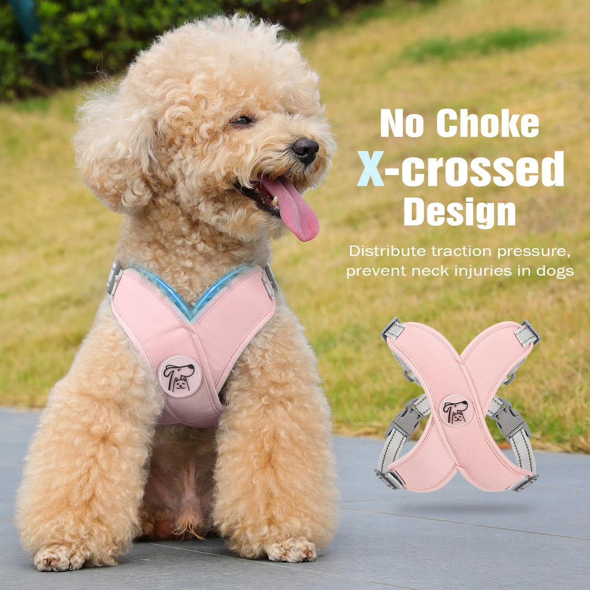 PAWABOO Dog Harness with Lanyard Adjustable for Small and Medium Dogs S Packaging status original