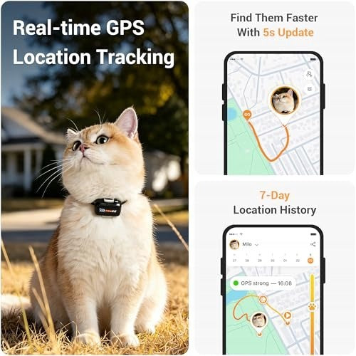 PAWFIT LITE FOR CATS 4G GPS TRACKER ULTRA-COMPACT 18 G TRACKING IN Brand Black