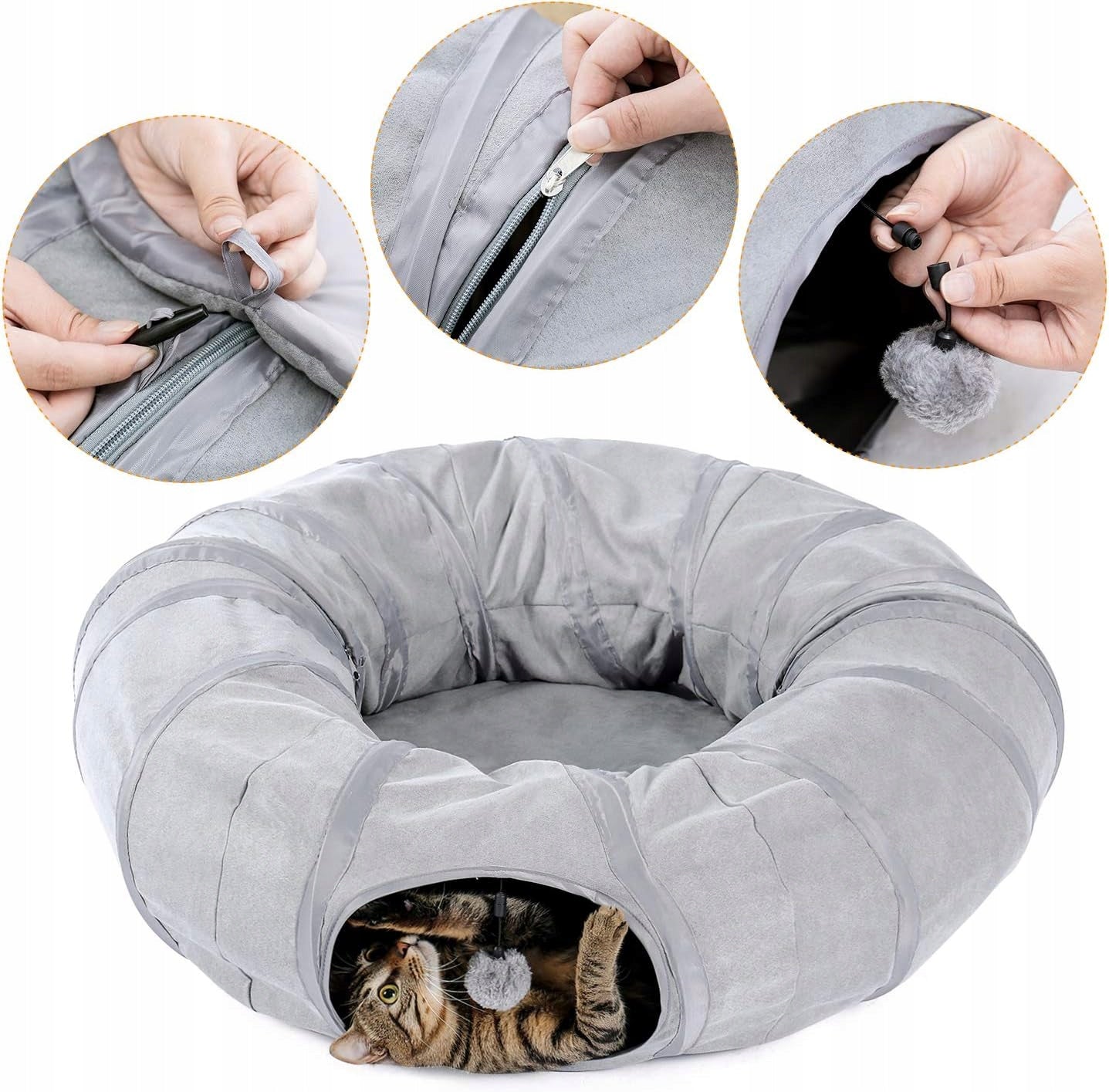 PAWZ Road Cat Tunnel Bed with Mat, Eye Hole, Toy. Brand PAWZ Road