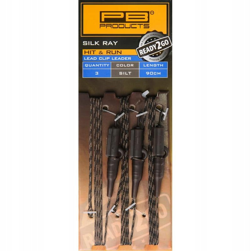 PB Products R2G SR Hit & Run Leadclip Leader 90 Gravel 3pcs