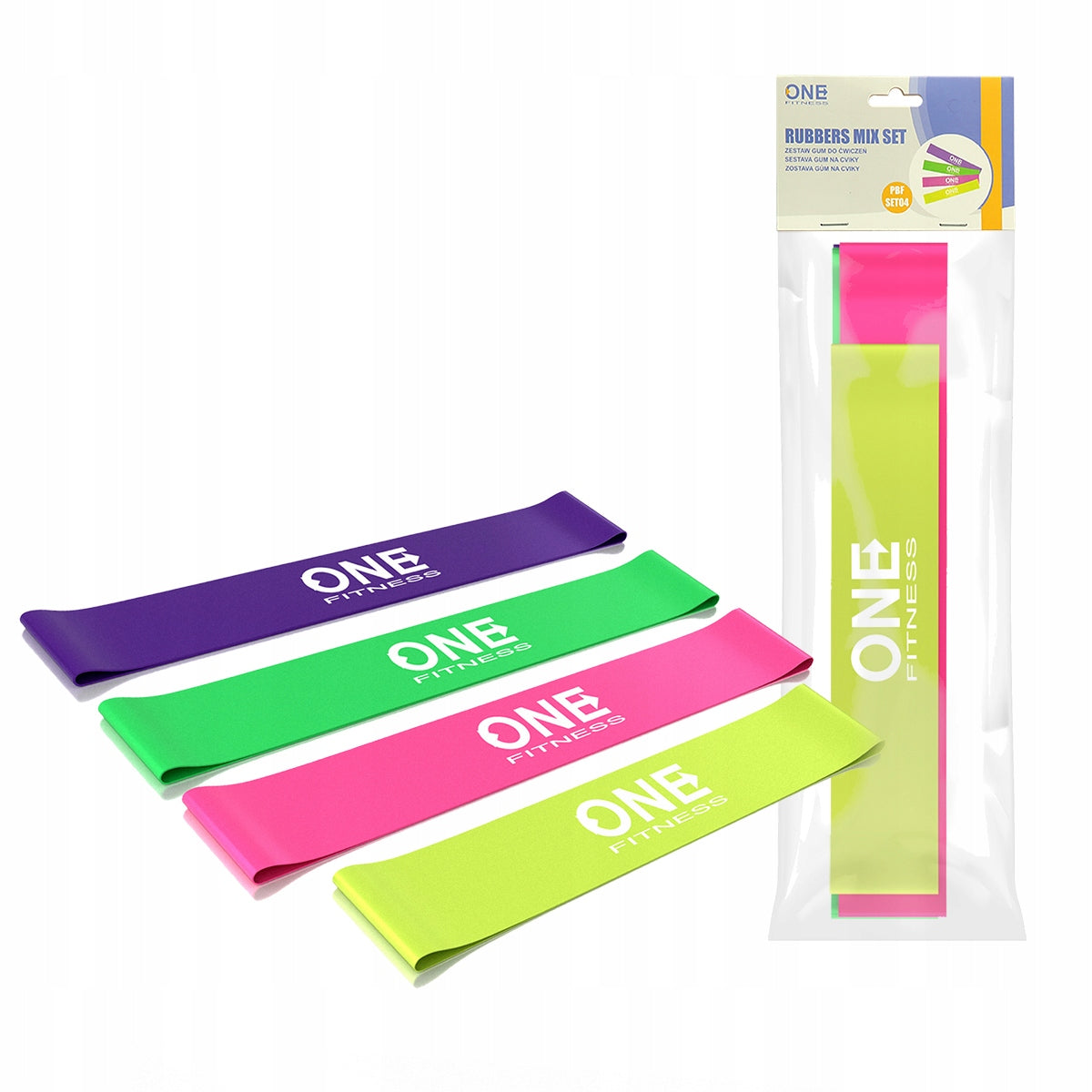 PBF SET04 SET OF EXERCISE RUBBERS ONE FITNESS Length 60 cm