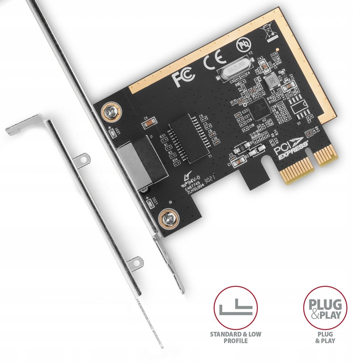 PCEE-GRF PCIe 1x Gigabit& Network Card Manufacturer Axagon