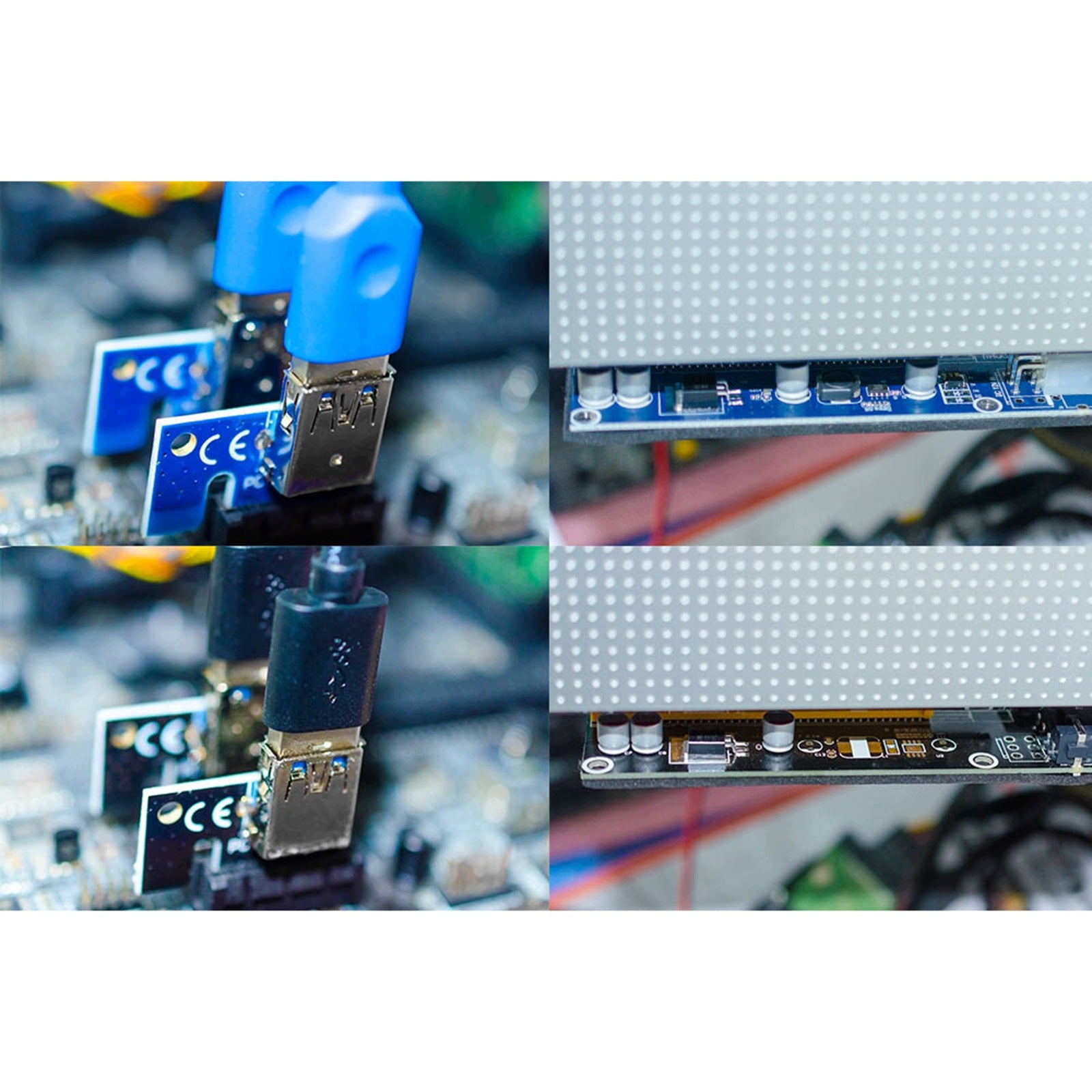 PCI E Riser Card USB3.0 4Pin 6Pin 15Pin SATA 60cm Cable Extender blue white Manufacturer no brand