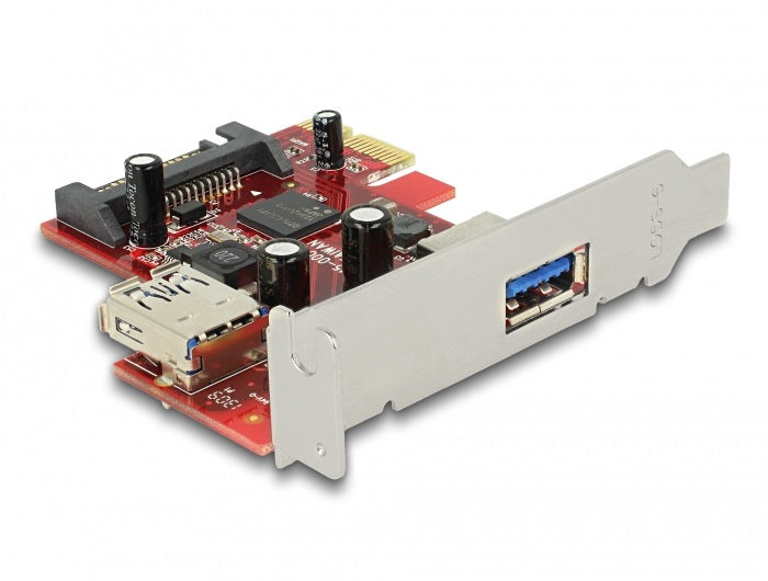 PCI Express card 1x external + USB 5 Gbps (USB 3.2 Gen 1) Delock 89273 Packaging status original
