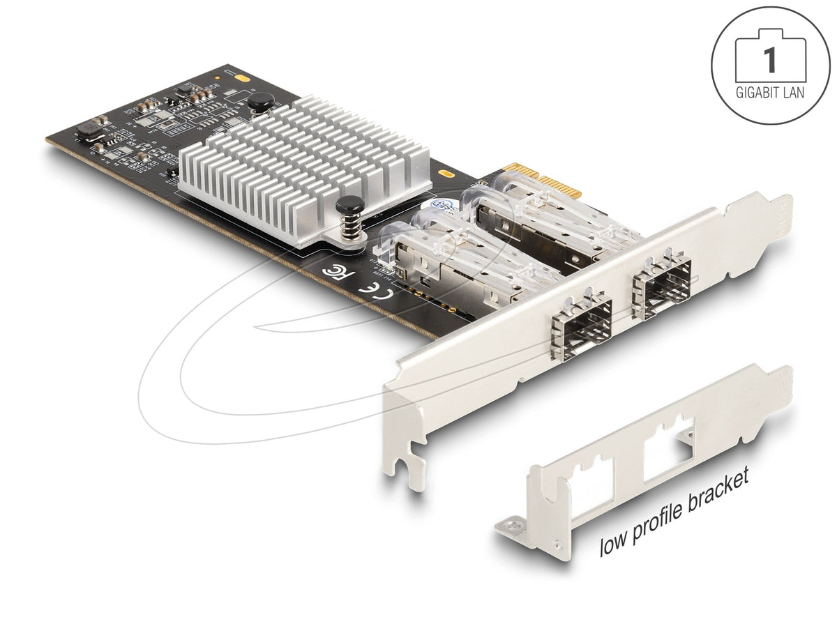 PCI Express x1 card for 2x SFP Gigabit LAN Delock 88336