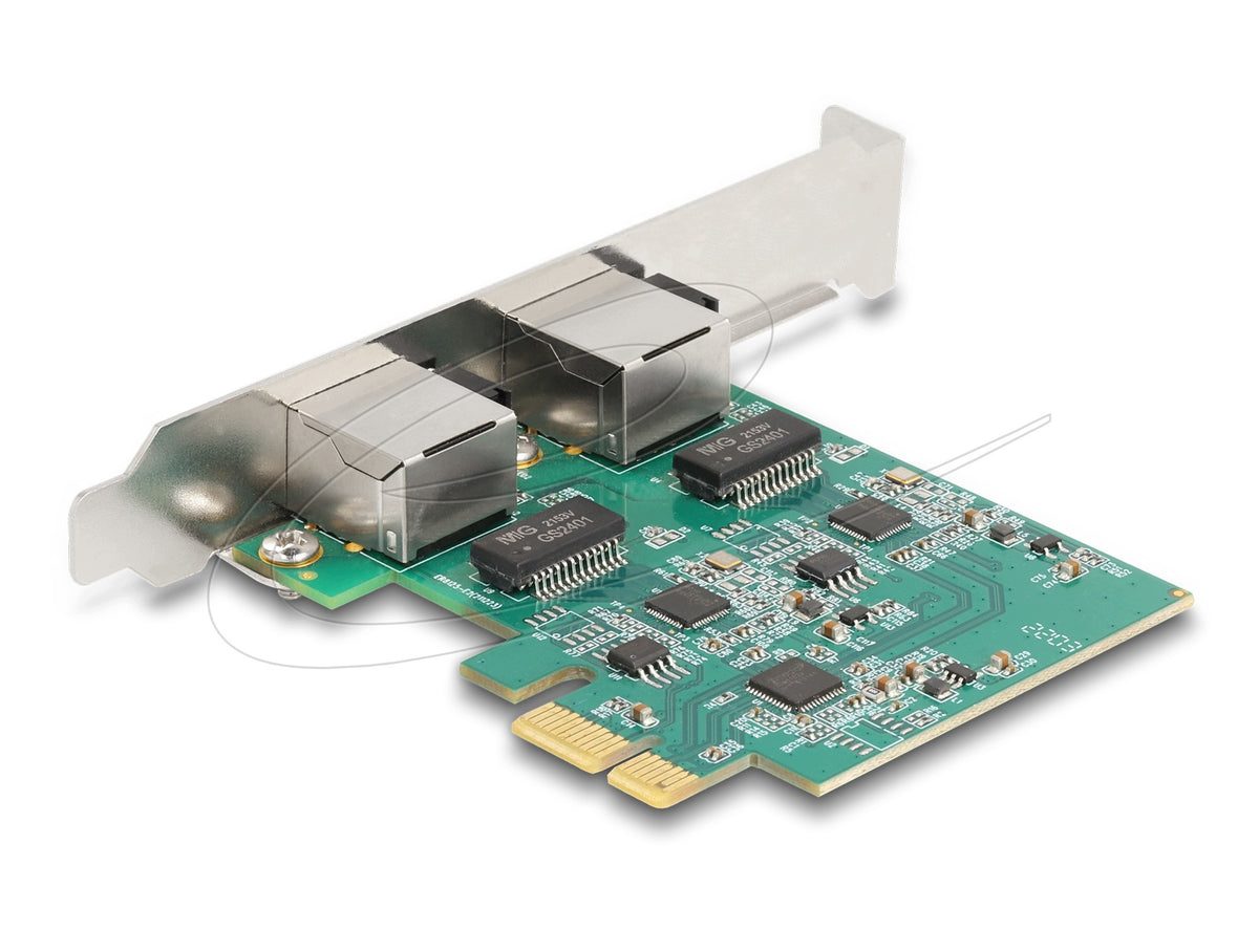 PCI Express x1 to 2x RJ45 2,5 Gigabit LAN Delock 88101 Packaging status original