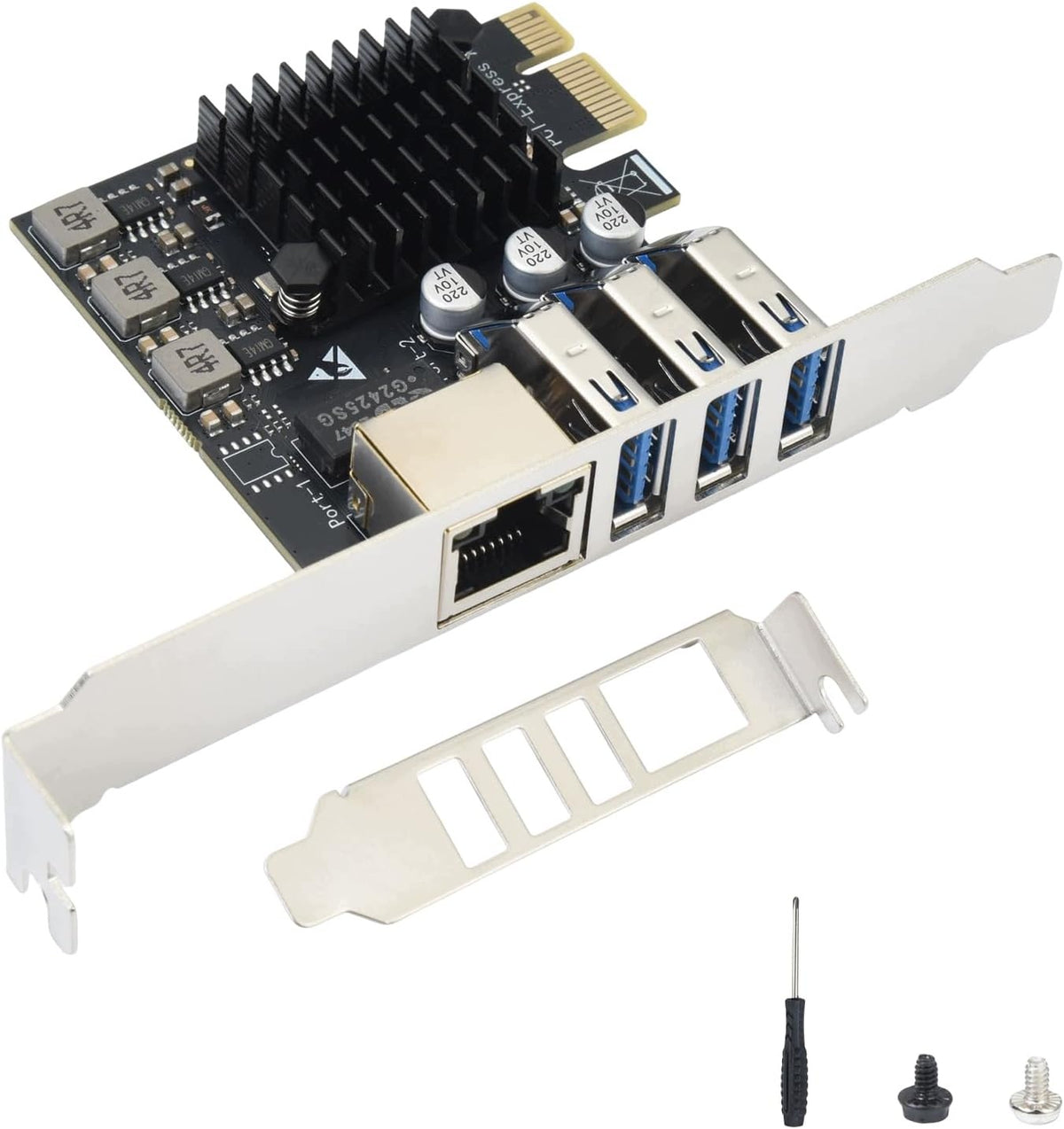 PCIE EXTENSION CARD 3X USB 3.0 + GIGABIT ETHERNET RJ45