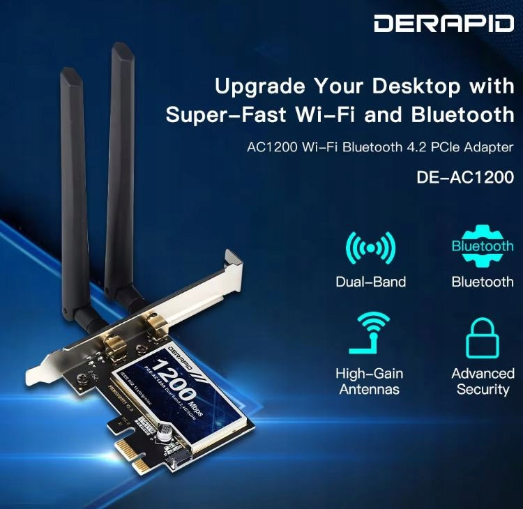 PCIE WIFI NETWORK CARD 2.4G 5G BLUETOOTH 4.0 AC 1200