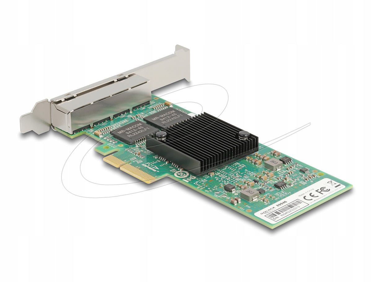 PCIe 4x RJ45 Gigabit LAN Delock 89946 card Packaging status original