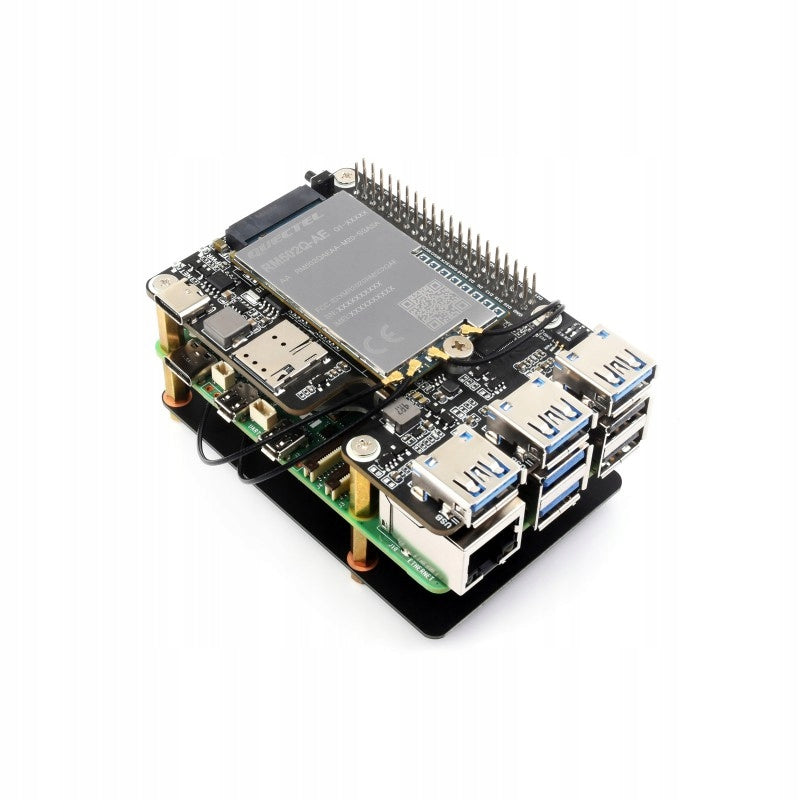 PCIe Adapter for GSM SIMCom Quectel 4G/5G and USB HAT+ for Raspberry Pi 5