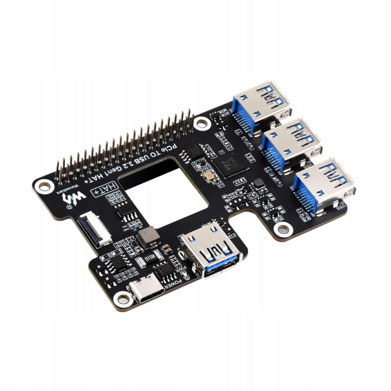 PCIe USB 3.2 Extension for Raspberry Pi 5, PCIe HUB to 4 x USB Manufacturer WaveShare