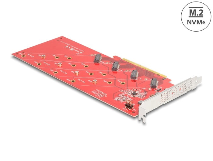 PCIe card x16 4x NVMe M.2 Key M 110 mm bifurcation Delock 90617