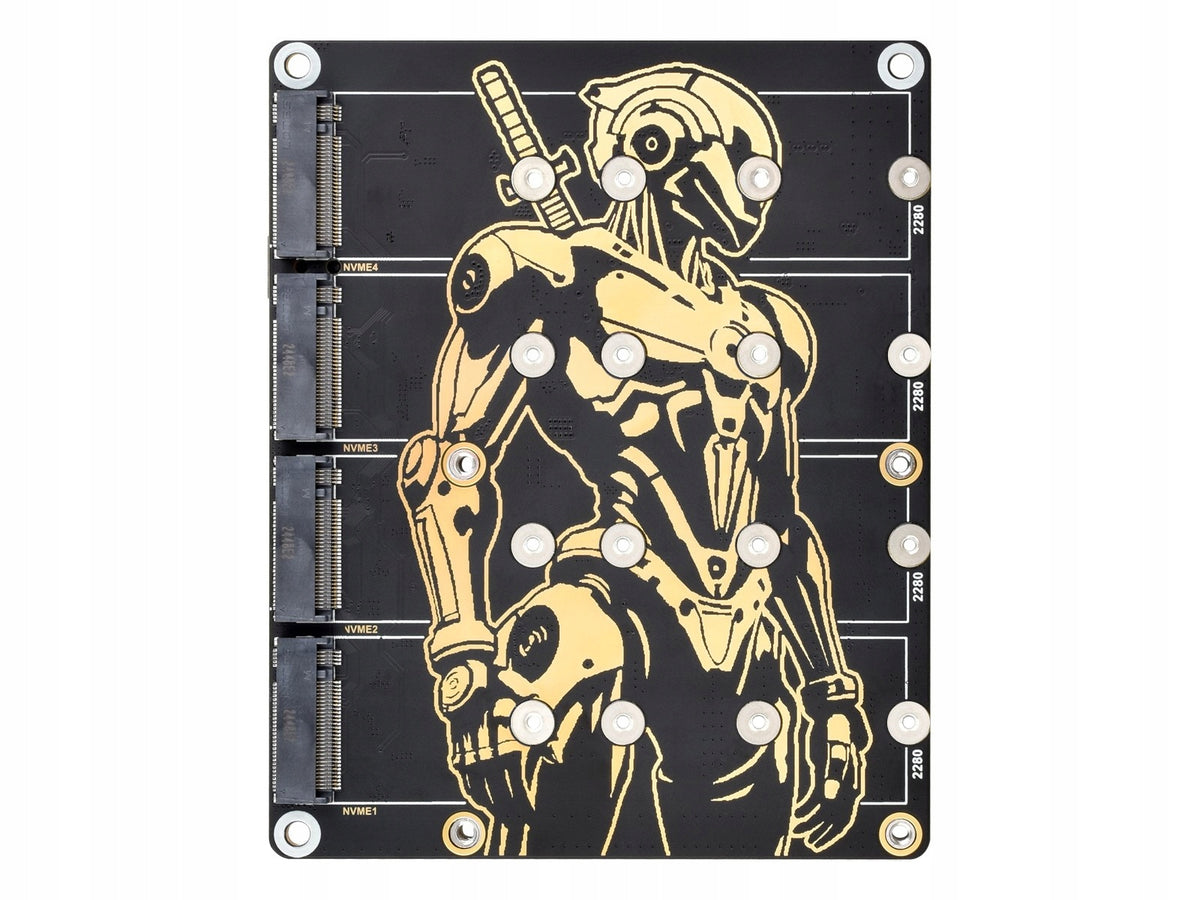 PCIe to 4×M.2 NVMe Adapter Board for Raspberry Pi 5 - Waveshare 30535 Manufacturer WaveShare
